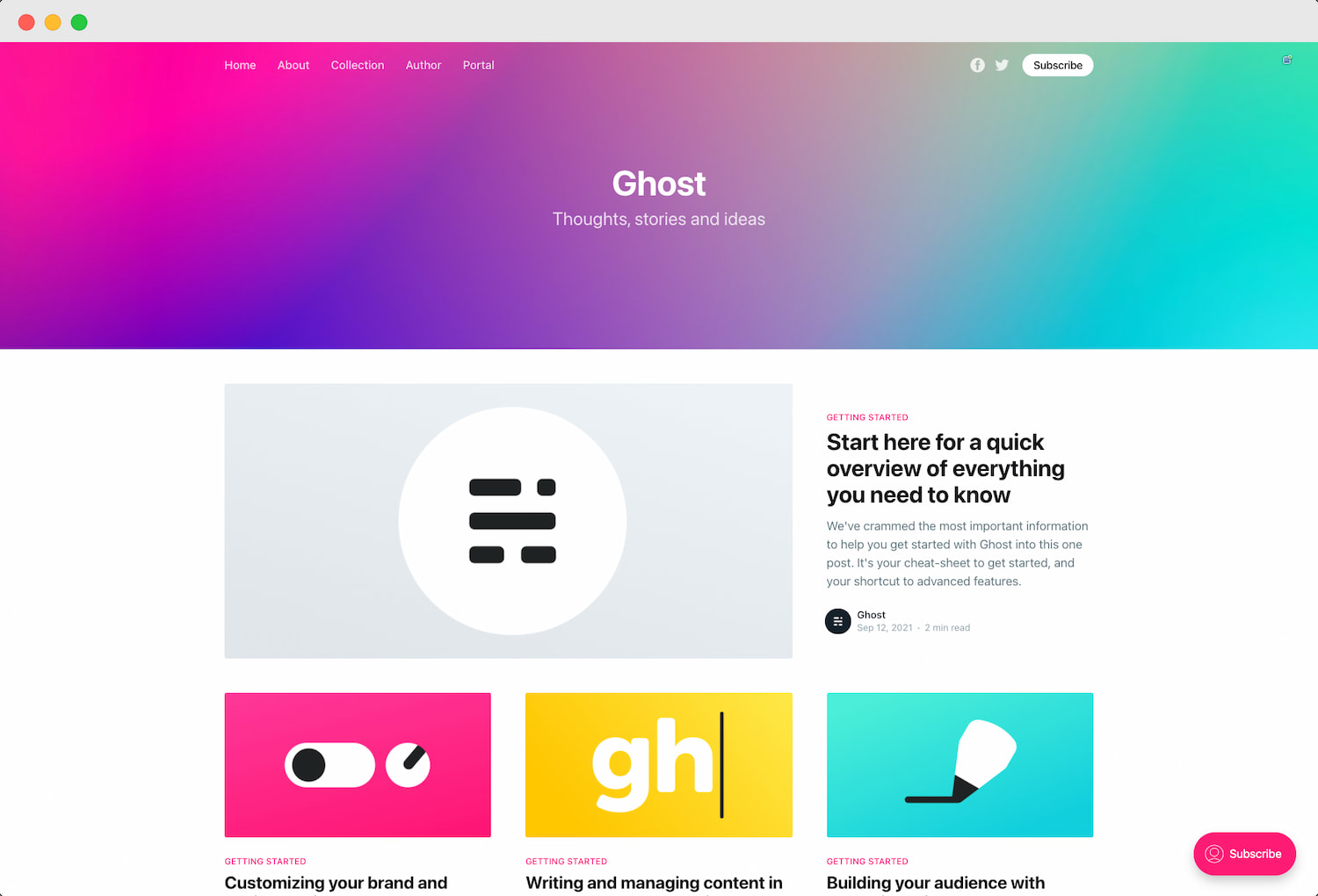 Ghost 博客首页