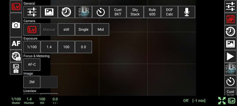 qDslrDashboard:调整相机设置